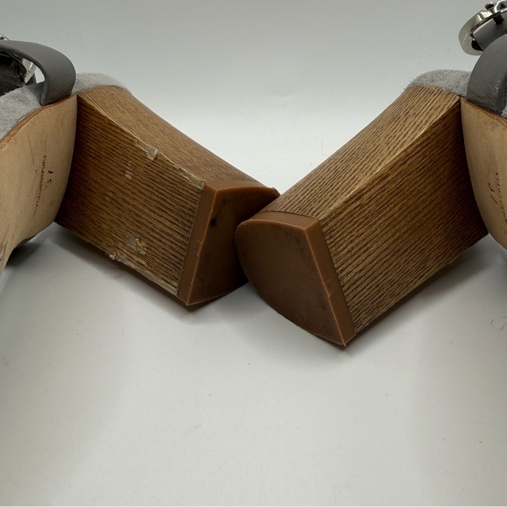 Lola Cruz | Grey Suede T-Strap Block Heel Sandals | EU 37 - Picture 12 of 12